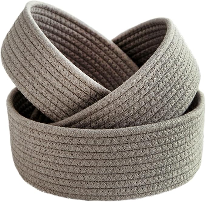 BFYDOAA Cotton Rope Cube Shelf Storage Baskets for Organizing,Decorative Basket for Closet Storage, Baskets for Baby Kid Toys, Soft Cotton Basket Bins for Bathroom Bedroom Organizing