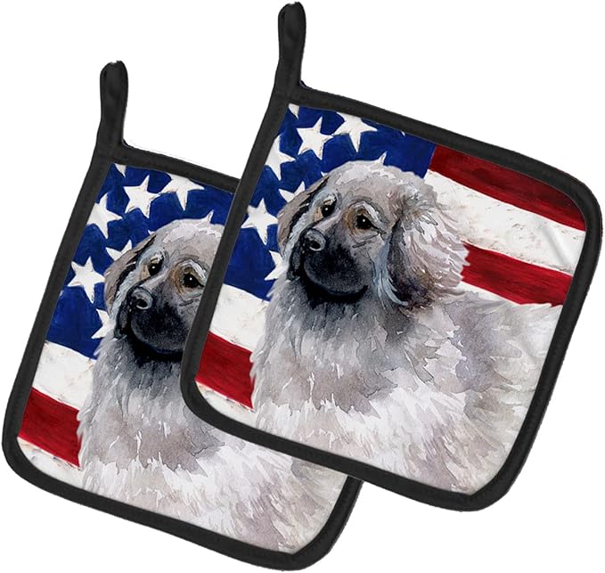 Caroline's Treasures BB9673PTHD Moscow Watchdog Patriotic Pair of Pot Holders Kitchen Heat Resistant Pot Holders Sets Oven Hot Pads for Cooking Baking BBQ, 7 1/2 x 7 1/2