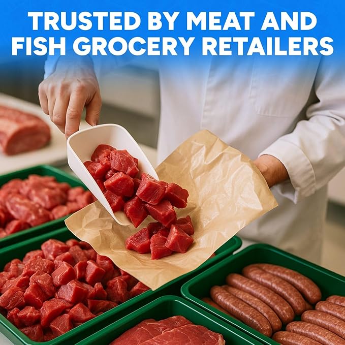 24" x 1200" (100') Made in USA Brown Freezer Paper Roll – Moisture-Resistant Wrap, Prevents Freezer Burn, Keeps Meat Fresh for up to 1 year – Plastic Coated Paper for Meat, Fish, and Poultry