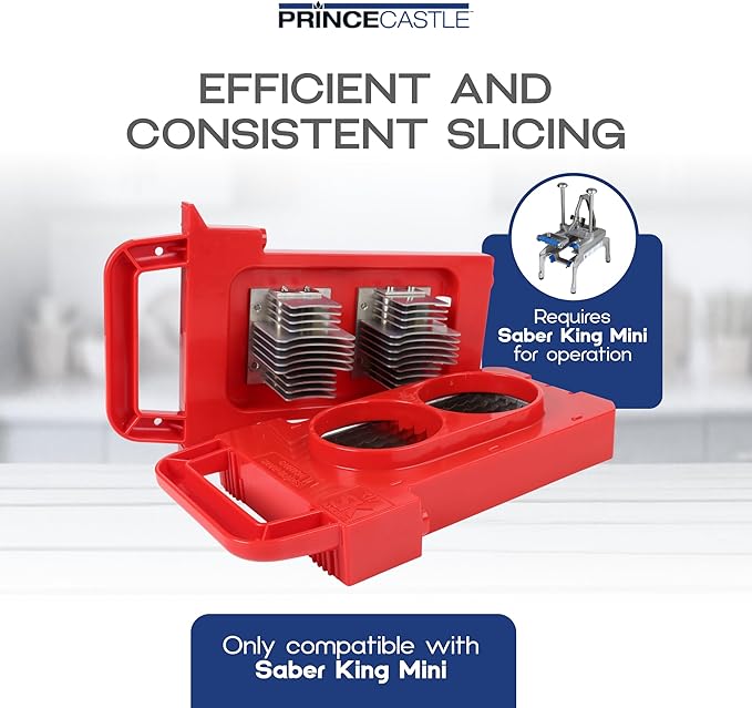 Prince Castle Saber King Red Tomato Blade & Pusher Set - 3/16" Slices, for 4 Tomatoes - Vegetable Chopper and Kitchen Chopper Replacement Blade, Tomato Slicer Commercial Tool