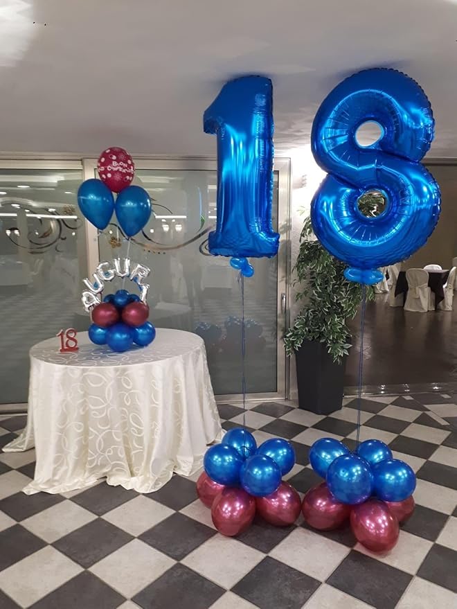 Balloon Number 40Inch, Dark Blue Number 19 Balloons Birthday Decoration for Men & Women, Foil Dark Blue Party Decorations for Birthday Wedding Engagement Memroial Day's