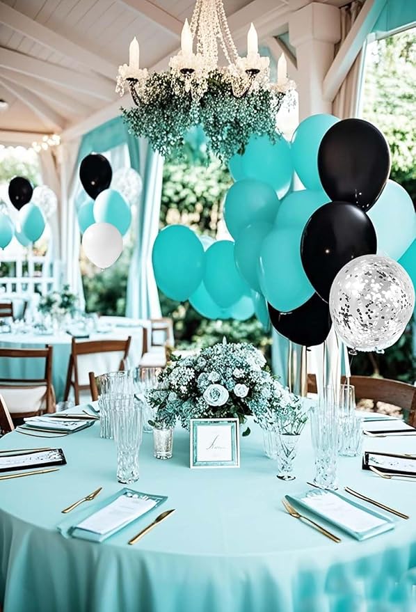 Graduation Decorations Teal Turquoise 2026/Teal Graduation Party Teal Black Balloons Table Centerpiece/Turquoise Birthday Decorations