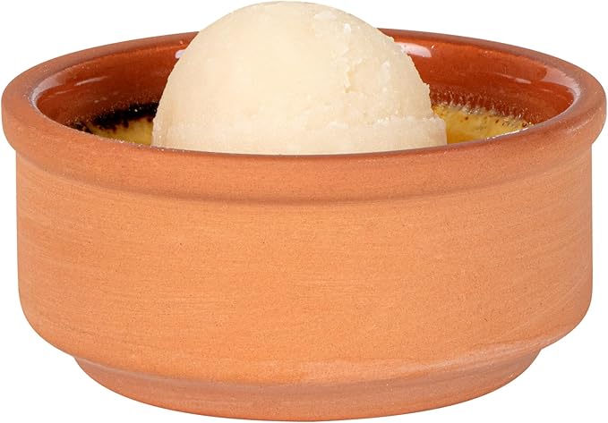 Restaurantware Terracotta Cazuela Bowls 2 Pack of 3 oz Durable Rustic Serving Dish Glazed Oven-Safe Bowl Freezer-Safe Tapas Dish Microwave-Safe Dishwasher-Safe
