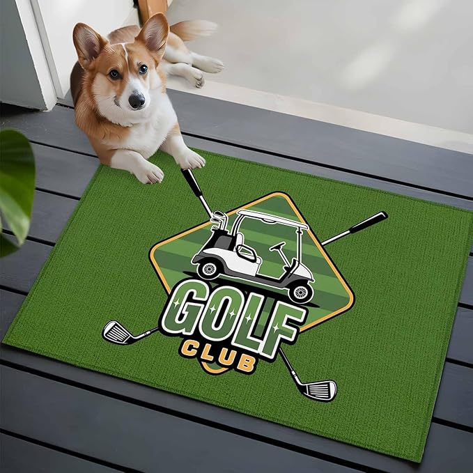 Area Rug 2x3ft, Golf Club Sports Washable Rugs for Living Room Bedroom, Green Soft Non-Slip Area Rugs Rectangle Floor Carpet for Dining Room