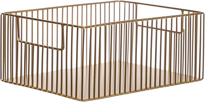 Ashland Gold Metal Tote Basket, Spring Home Decor