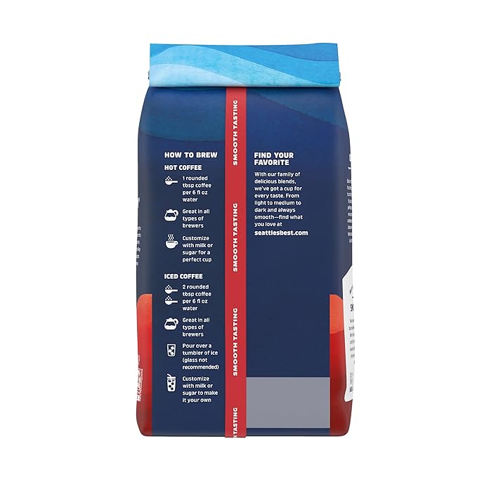Seattle’s Best Coffee, Dark Roast Ground Coffee, Post Alley, 100% Arabica, 6 Bags (12 oz Each)