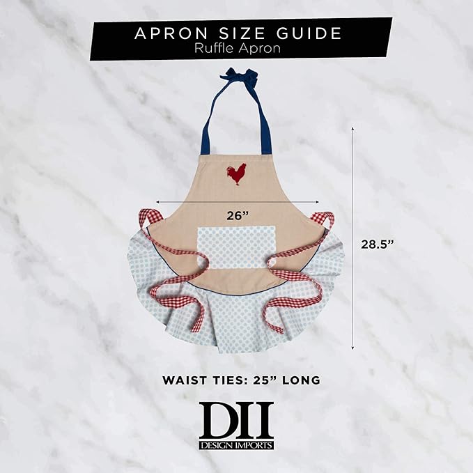 DII Women's Christmas Kitchen Apron Adjustable Adult Size for Cooking, Baking, Crafting & Entertaining