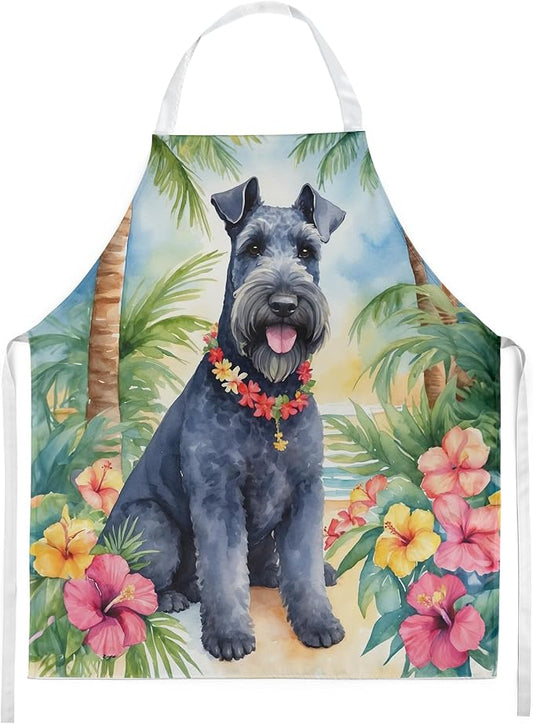 Caroline's Treasures Kerry Blue Terrier Luau Apron Cooking Kitchen Server Baking Crafts Gardening for Adult Women Men, Unisex, Large, Multicolor