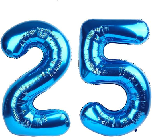 Number 25 Balloons, Dark Blue 52 Balloon Numbers 40 Inch for Women Men, Birthday Decorations for 25th Photo Prop, Big Events, School Class Party,