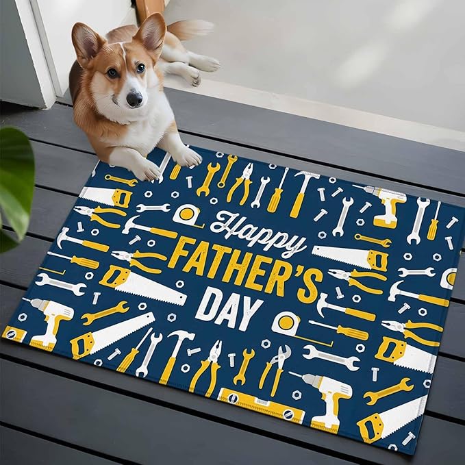 Father's Day Rectangle Rug 2x3 ft Hand Tools Workshop Equipment Soft Area Rug for Living Room Washable Non-Slip Carpet Indoor Mat for Bedroom Dining Room Holiday Decor
