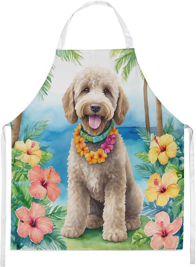 Caroline's Treasures Labradoodle Luau Apron Cooking Kitchen Server Baking Crafts Gardening for Adult Women Men, Unisex, Large, Multicolor