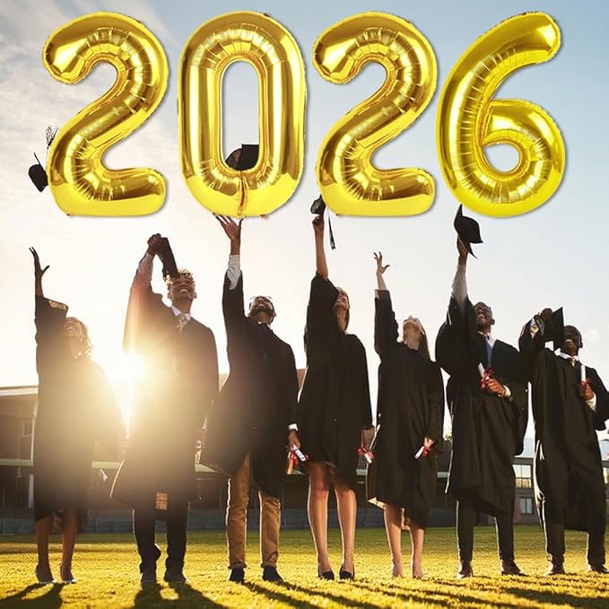 2026 Gold Number Balloons, 40 Inch Balloon, New Years Eve Decorations, Balloons for New Years Eve Party Supplies 2026, Graduation Decoration, 2 6 20 26 Birthday Parties