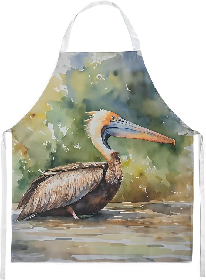 Caroline's Treasures Pelican Apron Cooking Kitchen Server Baking Crafts Gardening for Adult Women Men, Unisex, Large, Multicolor