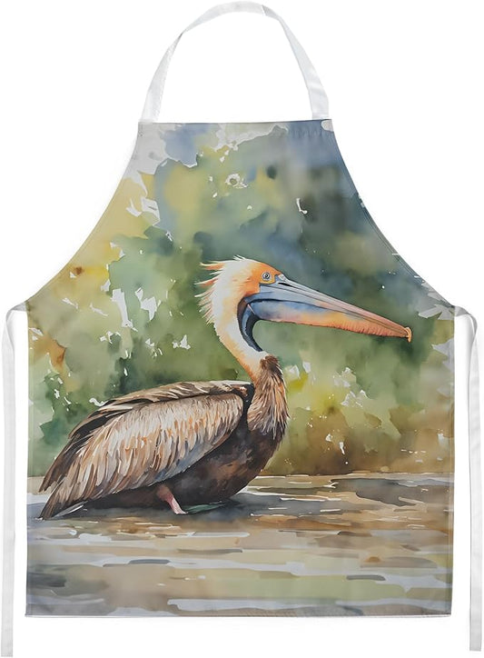 Caroline's Treasures Pelican Apron Cooking Kitchen Server Baking Crafts Gardening for Adult Women Men, Unisex, Large, Multicolor