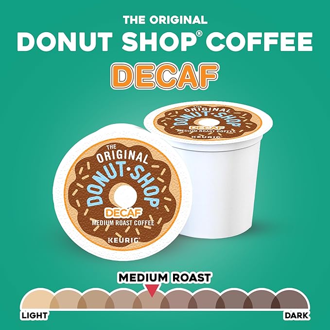 The Original Donut Shop Decaf, Single-Serve Keurig K-Cup Pods, Medium Roast Coffee Pods, 96 Count