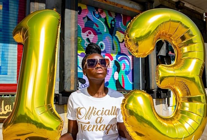 Number 8 Balloons Gold Party Decorations for Girl Boys, 40 In Big Balloons for Engagement, Wedding, Celebration Party, Graduations, Photo Shoot