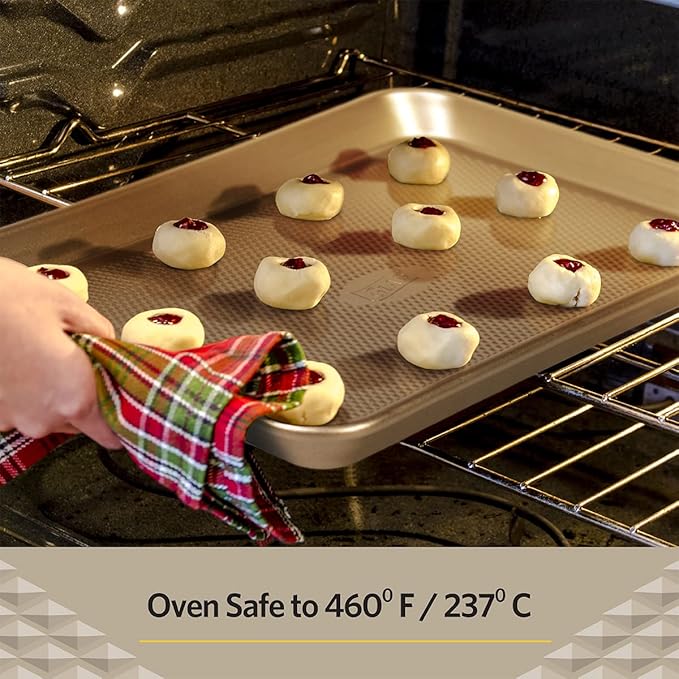 Glad Premium Nonstick Cookie Sheet - Heavy Duty Baking Pan with Raised Diamond Texture, Medium