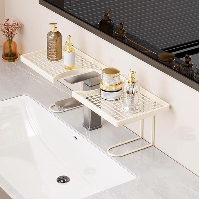 Faucet Shelf, Space Saving, 50x11x11cm, Iron Sink Storage Rack, Drain Shelf Kitchen, Easy Install, For Hotel Restaurant Bathroom Washbasin Counter Use