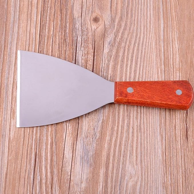 2PCS Stainless Steel Slant Grill Griddle Spatula Scraper Diner Flat Straight Blade