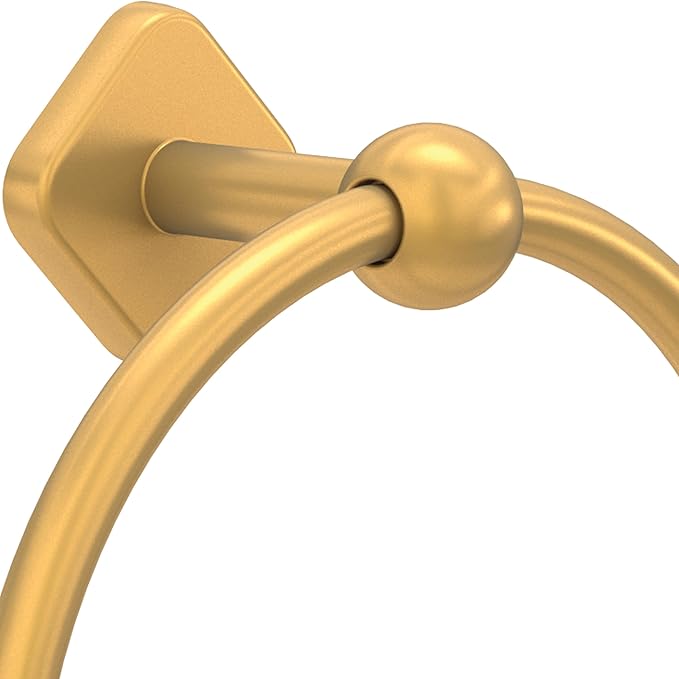 Franklin Brass Gainesville (1-Pack) Hand Towel Holder Satin Gold Towel Racks for Bathroom Wall Round Towel Ring Holder for Bath Towel Hanger for Kitchen, Bathroom Accessories GNV46-SG