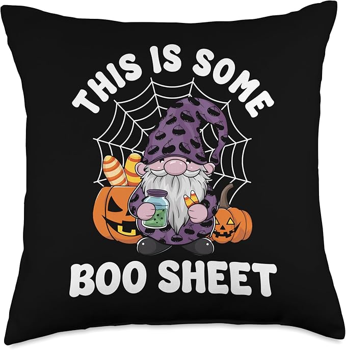 Gnome Halloween Costume This is Some Boo Sheet Throw Pillow