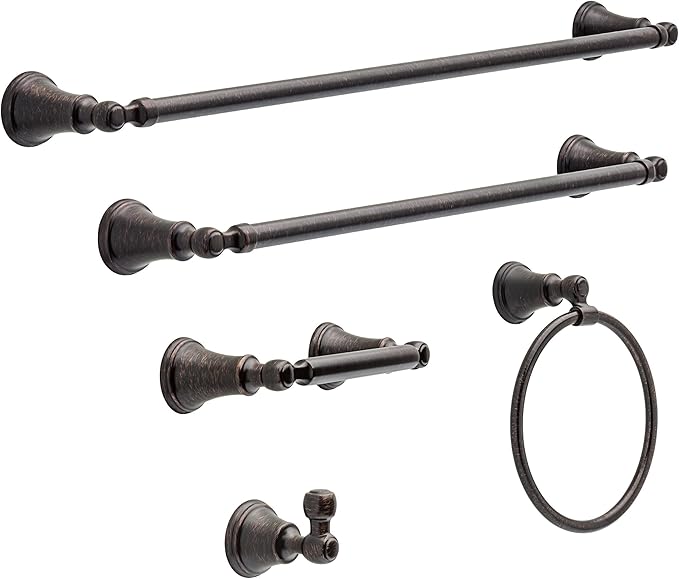 Delta Woodhurst (3-Pack) Hand Towel Holder Venetian Bronze Towel Racks for Bathroom Wall Round Towel Ring Holder for Bath Towel Hanger for Kitchen, Bathroom Accessories 73246-RB