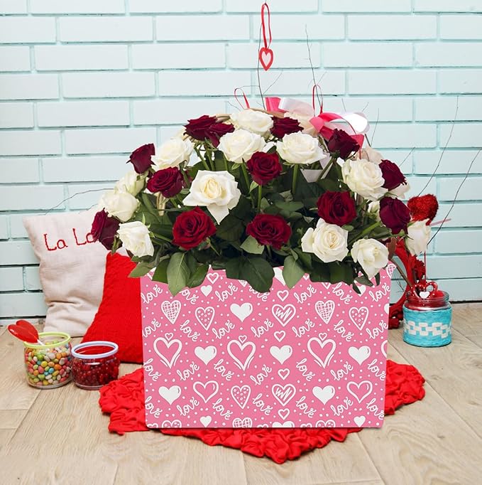 NTAOHAMPER Mothers Day Gifts Love Heart Fabric Storage Basket Empty with Handles, Books Box, Baby Shower Baptism Lovely Storage24L(Lovely Heart)