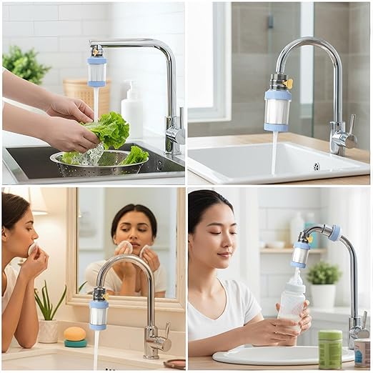 Faucet Filter, Filtration Softener, Bathroom Purifier with Firm Build, Kitchen Fixture with Solid Design, 3.23x1.77x1.77 inches Reliable Gear, Longtail Accessory for Office Sink Shower Home Apartment