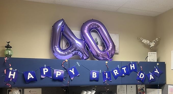 Numbers 24 Balloons, 42 Balloons, 24th Purple Party Decorations 40 In Big 42nd for Girl Boys Engagement, Wedding, Celebration Party, Graduations, Photo Shoot