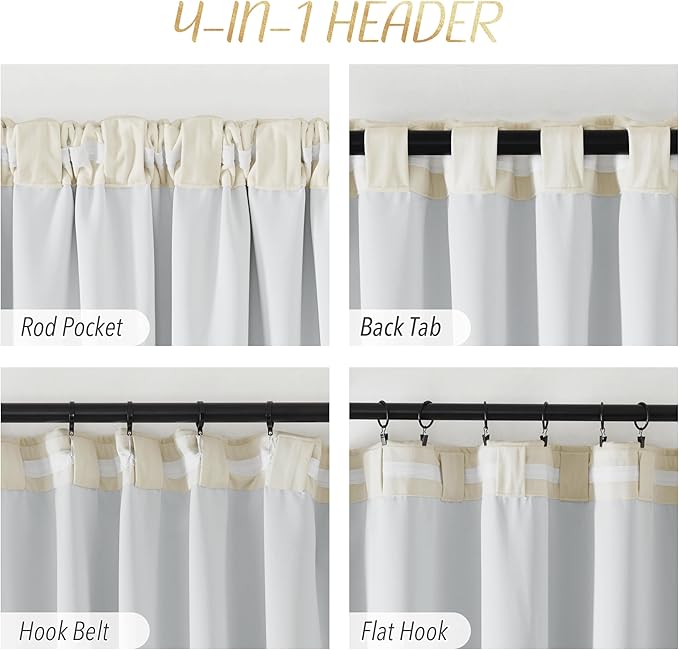 NICETOWN Ivory White Cold Blocking Velvet Room Darkening Curtain for Living Room, 1 Panel Rod Pocket/Back Tab/Hook Sound Reducing Window Treatment Drape for Kids Room/Girls Bedroom, W48 x L108