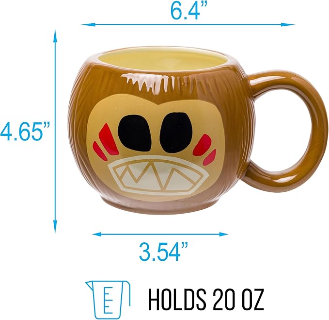 Silver Buffalo Disney Moana Kakamora Ceramic 3D Sculpted Mug, 20 Ounces