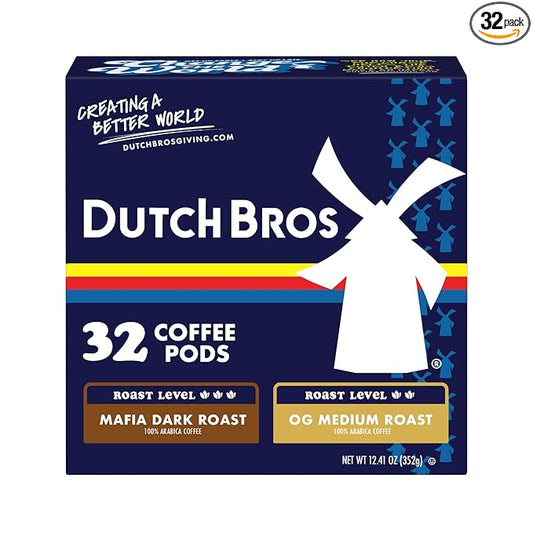 Dutch Bros® Medium and Dark Roast Coffee Variety Pack, 32 Count, Single Serve Coffee Pods for Keurig K-Cup Brewers