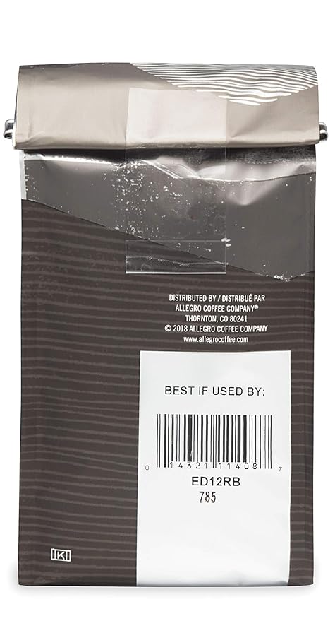 Allegro Coffee Rainforest Blend Ground Coffee, Caramel, 12 oz (Pack of 2)