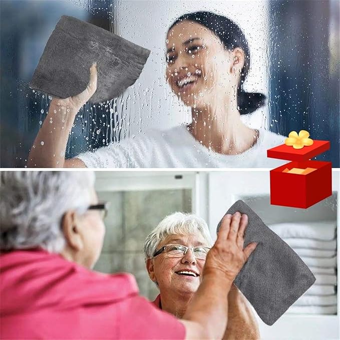 10 Pack Thickened Magic Cleaning Cloth for Stainless Steel, Thickened Dual-Sided Magic Cleaning Cloth, For Streak Free Cleaning, Glass, Windows, Kitchen Appliances, Reusable Absorbent Towels (10PC)