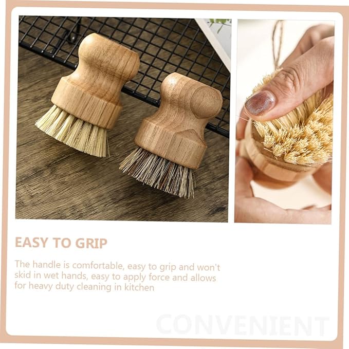 2pcs Pot and Dish Cleaning Brushes Natural Coconut Scrub Brush for Kitchen for Pots Pans Sinks and Fixtures Home Cleaning Tools