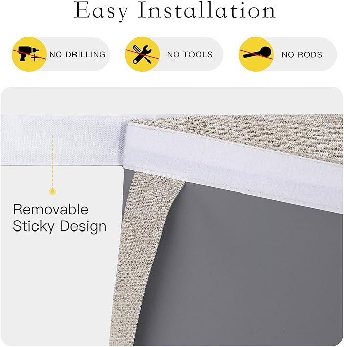 NICETOWN Blackout Door Curtain for Kitchen - Privacy Thermal Insulated Tricia Door Window Curtains for Patio French Front Door Sidelight Curtain Tie Up Shade, 26 x 72 inch, 1 Panel, Oatmeal
