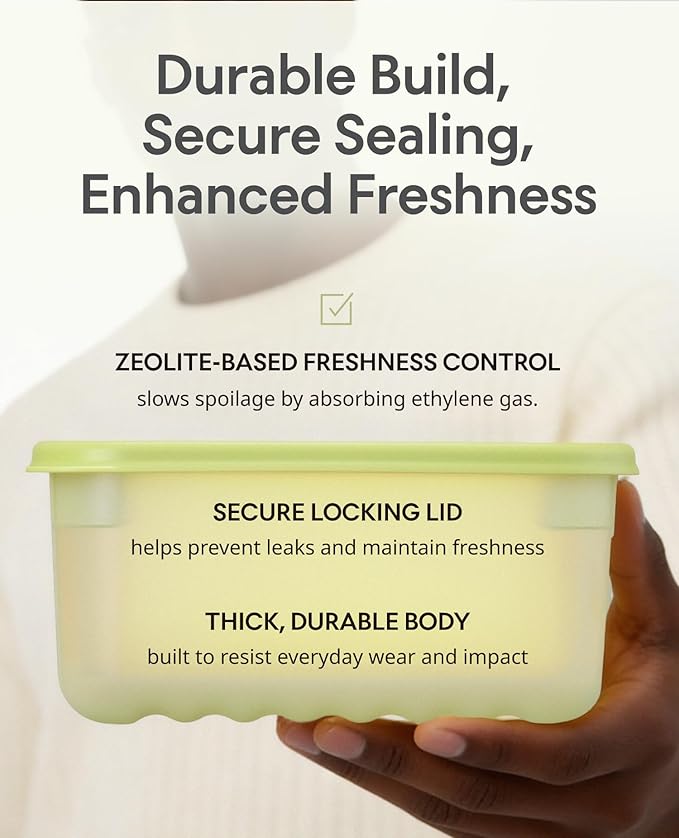 LocknLock Fresh-Block Plastic Food Storage Container | Produce Storage Containers for Fridge | Vegetable & Fruit Storage Containers for Fridge, Airtight Storage, Microwave & Dishwasher Safe, 760ml