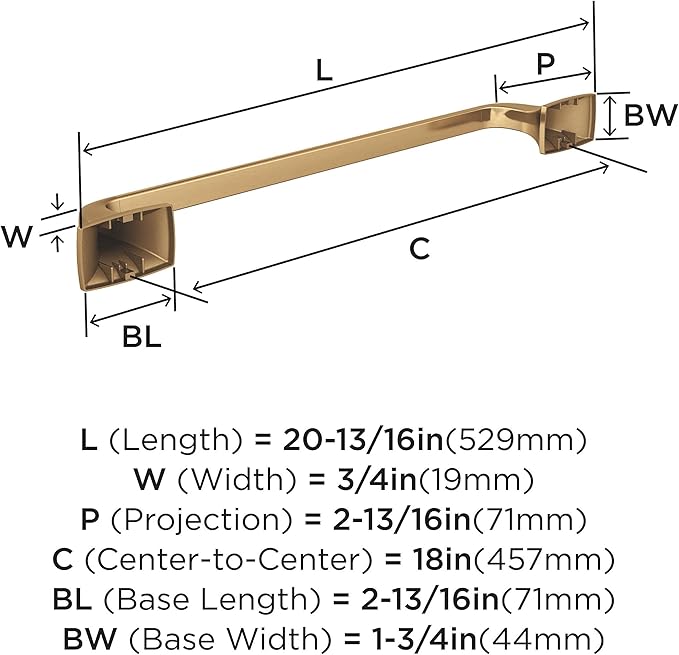 Amerock BH36013CZ | Champagne Bronze Towel Bar | 18 in (457 mm) Towel Rack | Highland Ridge | Bathroom Towel Holder | Bathroom Hardware | Bath Accessories