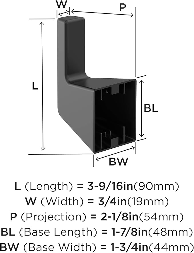 Amerock BH36000MB | Matte Black Single Robe Hook | 3-9/16 in. (90 mm) Length Towel Holder | Blackrock | Towel Hook for Bathroom | Bathroom Hardware | Bath Accessories