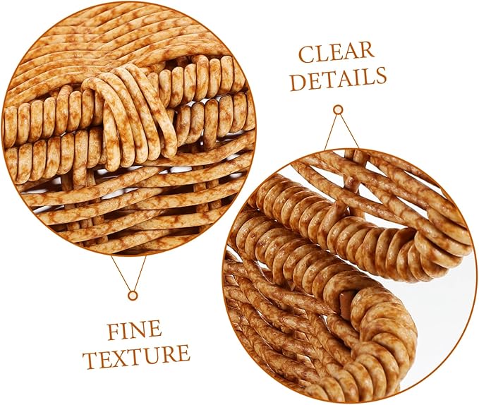 ABOOFAN Lidded Woven Storage Basket Handcrafted Imitation Rattan Box for Organizing Clothes Books and Miscellaneous Items Rustic Decor Light