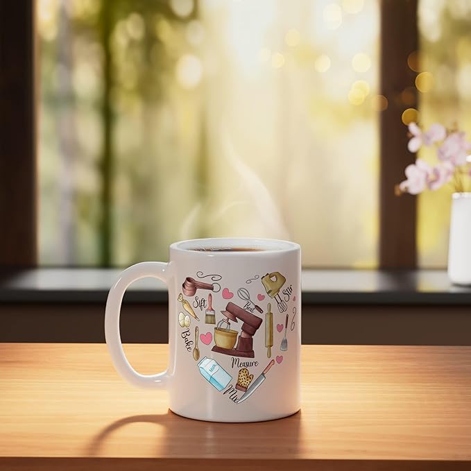 Baker Cooking Culinary Pastry Chef Baking Cook Bake Love Ceramic Mug, White