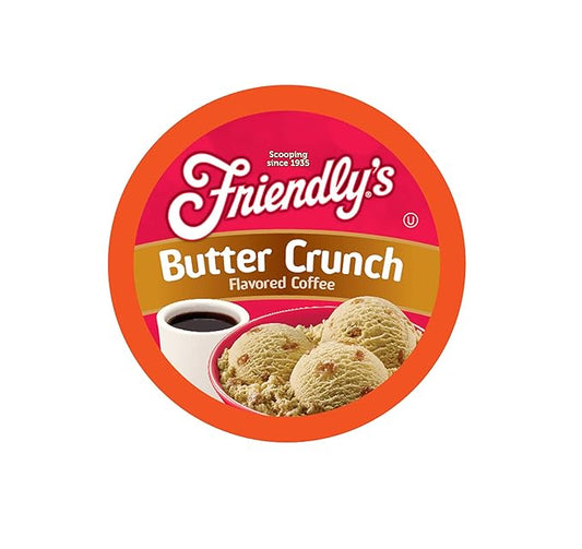 Friendly's Flavored Ice Cream Coffee Pods, Compatible with Keurig K Cup Brewers (Butter Crunch, 40 Count)