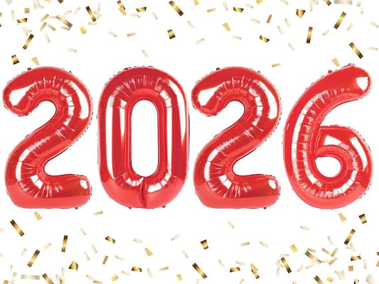 2026 Balloon Number Red Number Ballon 2026 Party Decorations for Happy New Years, 40 Inch Big Balloons for 2026 Birthday Anniversaries Celebration Graduation Wedding
