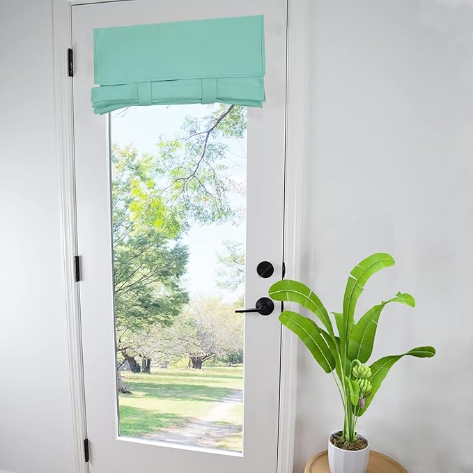 WdFour French Door Curtain - Blackout Thermal Insulated Door & Window Cover for Front/Side Doors - Noise Reducing & Energy Saving - Aqua, 25x70 Inches, 1 Panel