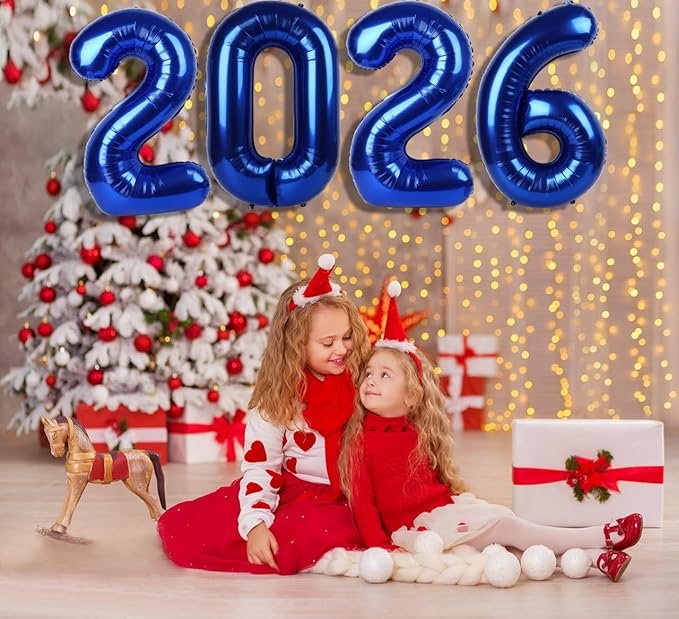 Number 2026 Balloons, Happy New Years Eve Party Decorations, Navy Blue Balloon Numbers 40 Inch for 20 26 Girls Boys Women Men Engagement, Bridal Shower Party