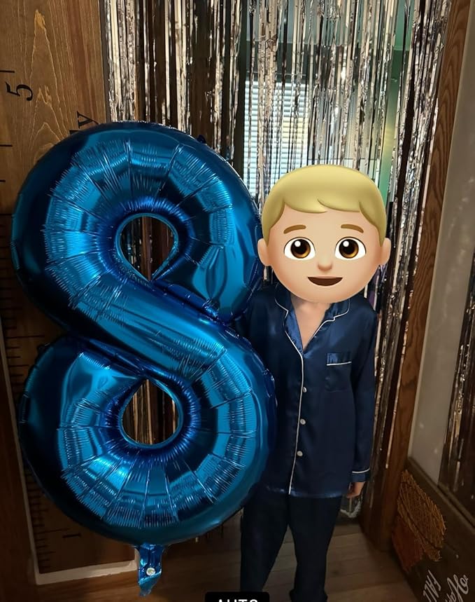 Numbers Eight Balloon 40 Inch, Dark Blue Birthday Decorations For Women Men, Number Balloons for 8, 18, 28 Wedding, Anniversaries, Celebration, Graduation