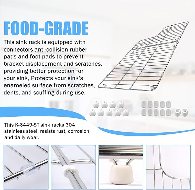 K-6449-ST Kitchen Sink Rack, 26.18'' x 14.76'' for Kohler Whitehaven K-5826 and K-5827 Sink