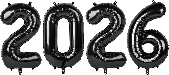 Black 2026 Number Balloon, Black Number Balloons 40 Inch, 2026 Balloon Birthday Decorations, 2026 Birthday Party Supplies, 2026 Graduation Party Favors, Class of 2026 Decorations