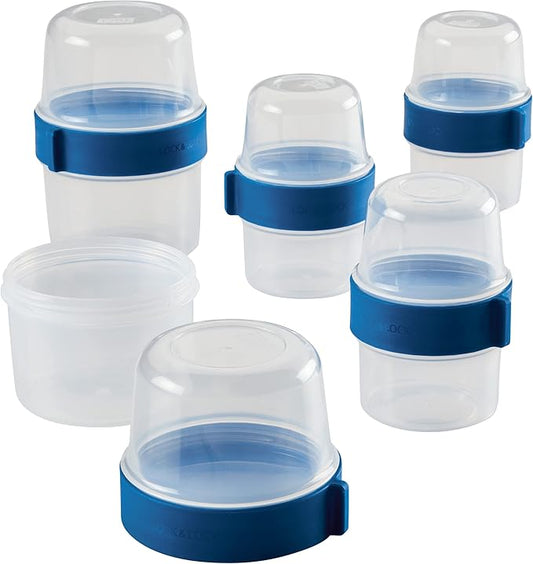 LOCK & LOCK LocknLock Easy Essentials Twist Two Way Food Storage Container, BPA-Free/Dishwasher Safe, 10-Piece Set, Clear