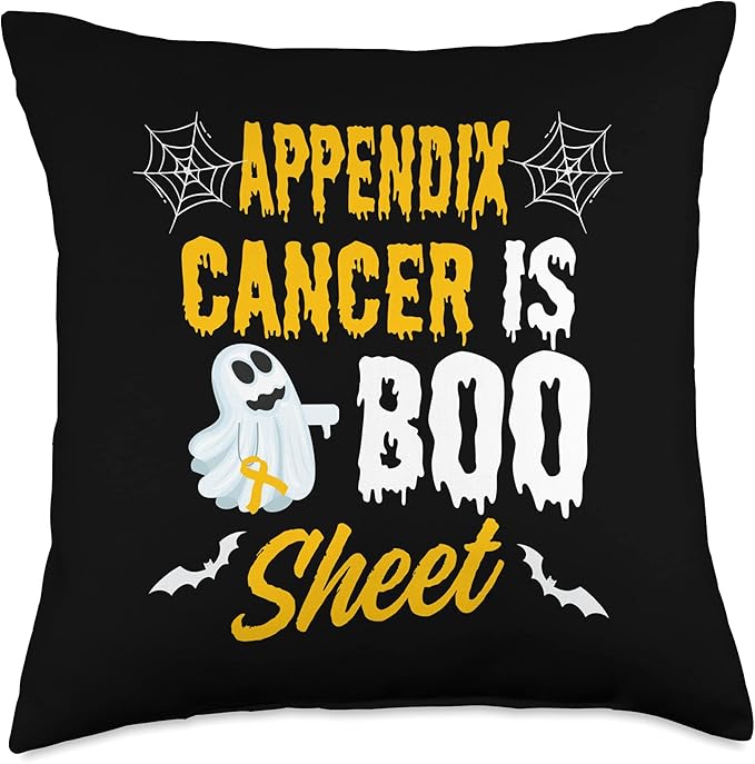 Appendix Cancer Is Boo Sheet Ghost Halloween Appendix Cancer Throw Pillow